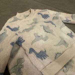 Cozy Fleece Dinosaur Sweater Set